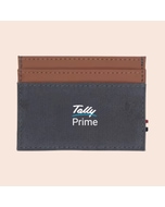 Houston Card Wallet- Grey with Tan